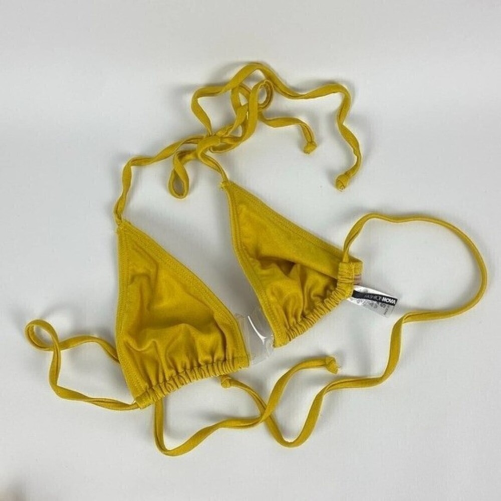 Fashion Nova Bikini Swimsuit Womens Small Gold Yellow
